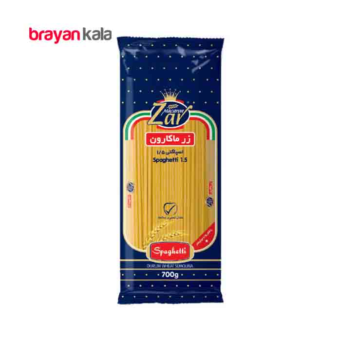 عکس اصلی اسپاگتی زر ماکارون قطر 1.5 مقدار 700 گرم
